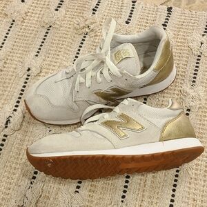New Balance 520  Women's White and Gold Sneakers